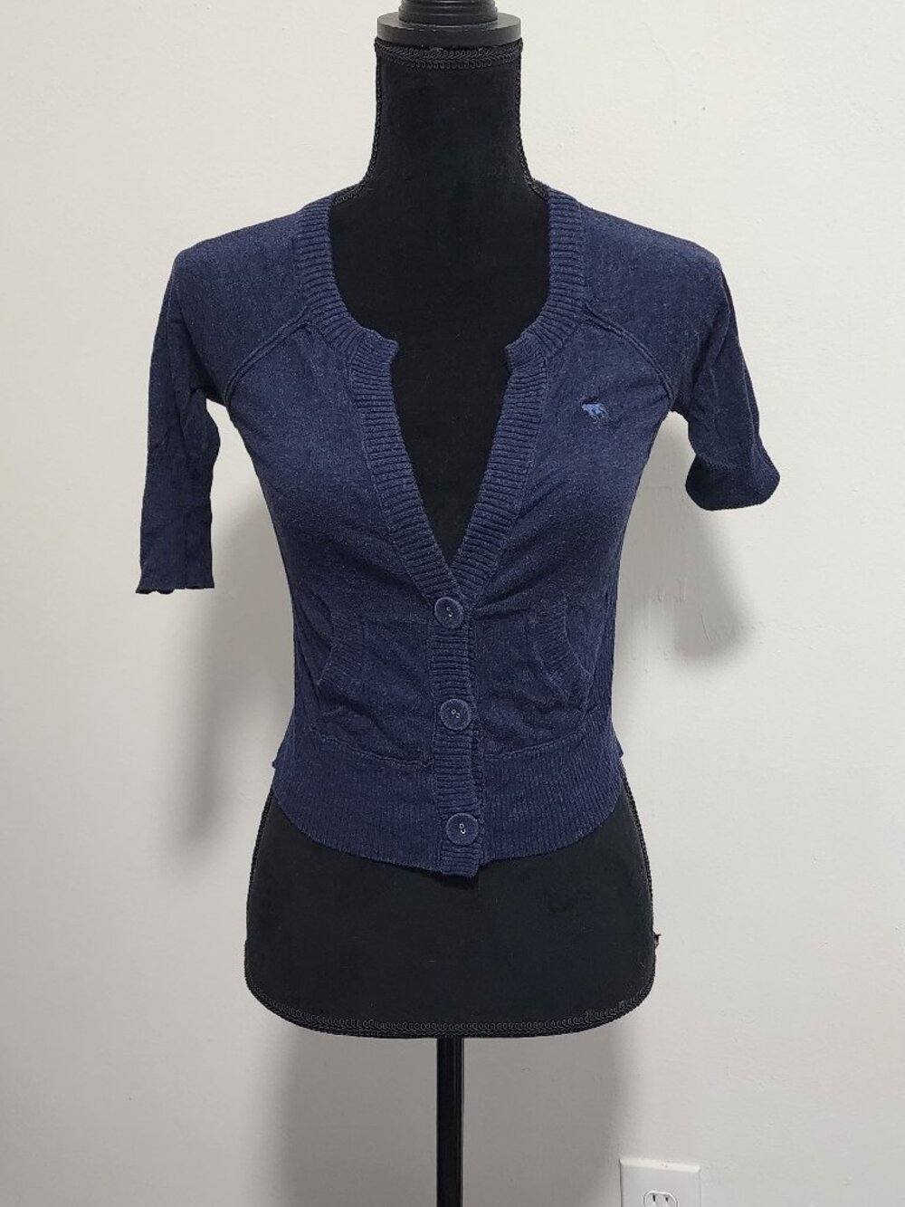 AF Abercrombie & Fitch Women's Navy Light Button Up Cardigan L